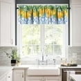 thumbnail image 2 of Blue Tile Lemon Valance, Vintage Watercolor Lemon Summer Tropic Fruit Italian Navy Blue Window Valances Treatments for Farmhouse Kitchen Living Dinning Room Café Décor 54x18inch, 2 of 6