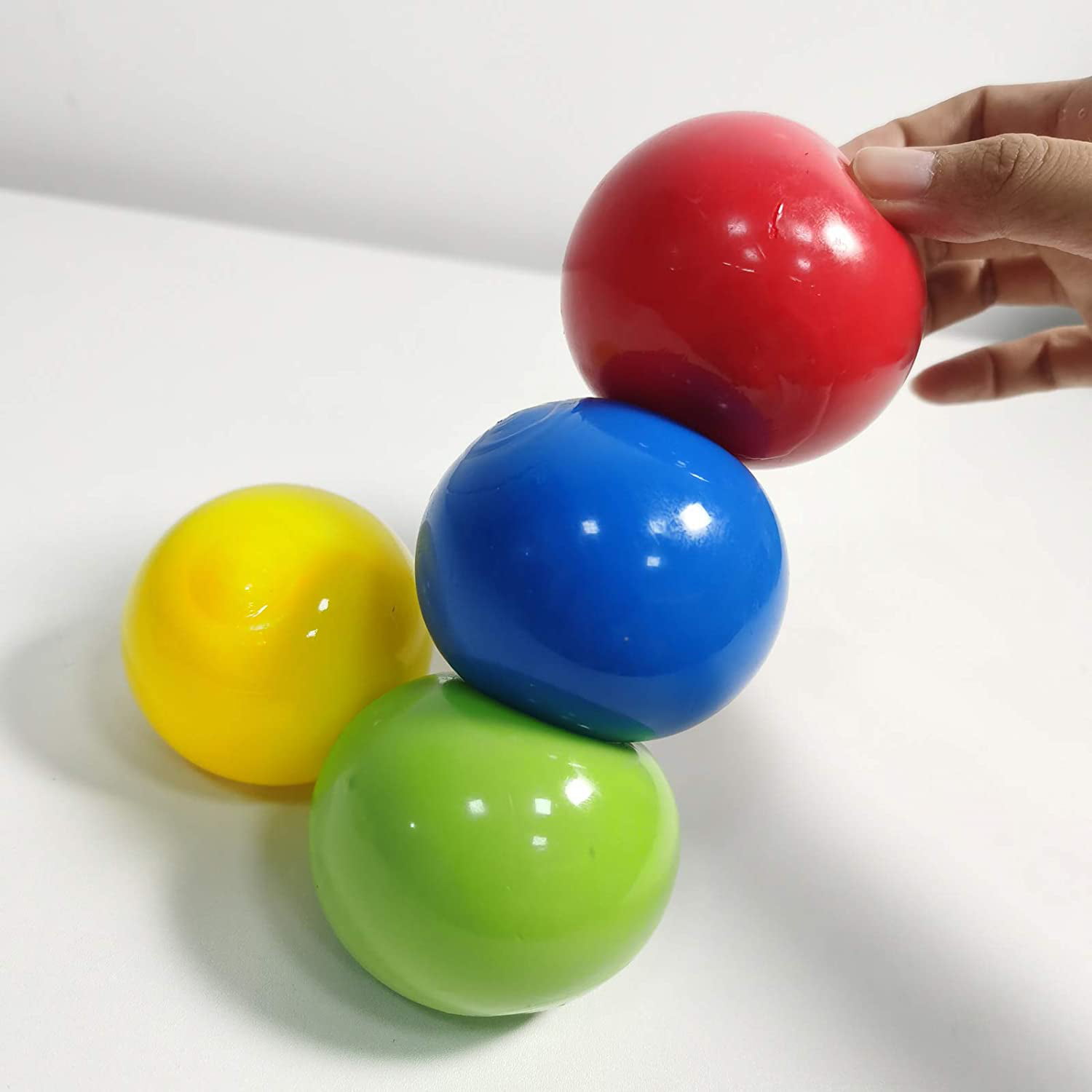 Slowly Fall Off Luminescent Stress Relief Balls Squish and Fidget Toy for Kids Adults A#45mm 4 Pcs Ceiling Sticky Balls Glow in The Dark Luminescent Stress Relief Balls Sticky Ball 