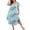 Flower Light Blue, variant on House Dresses for Women with Pockets Long Nightgown Button Night Gowns Short Sleeve Sleep Shirts