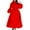 Red, variant on FcBaudy Long Sleeve Round-Neck Mid-Calf Dress,Summer Dresses for Women Women Versatile Fashion Long Sleeved Waist Retraction Solid Split 7/4 Sleeve Waist Wrapped Large Hem Long Dress Women Dress