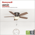 thumbnail image 4 of Honeywell Glen Alden 52" Bronze Low Profile Ceiling Fan with 5 Blades, Bowl Light Kit, Pull Chains & Reverse Airflow, 4 of 12