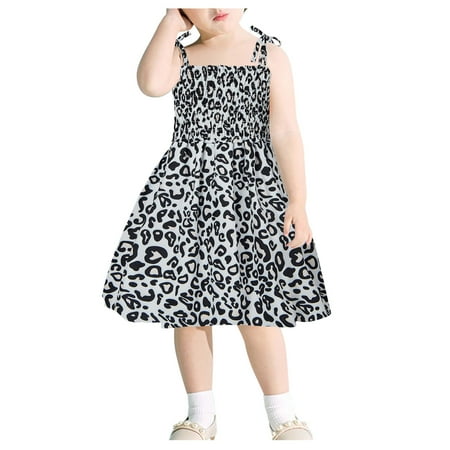 

TAIAOJING Baby Girl Summer Dress Kids Strap Sleeveless Toddler Dresses 4-5 Years