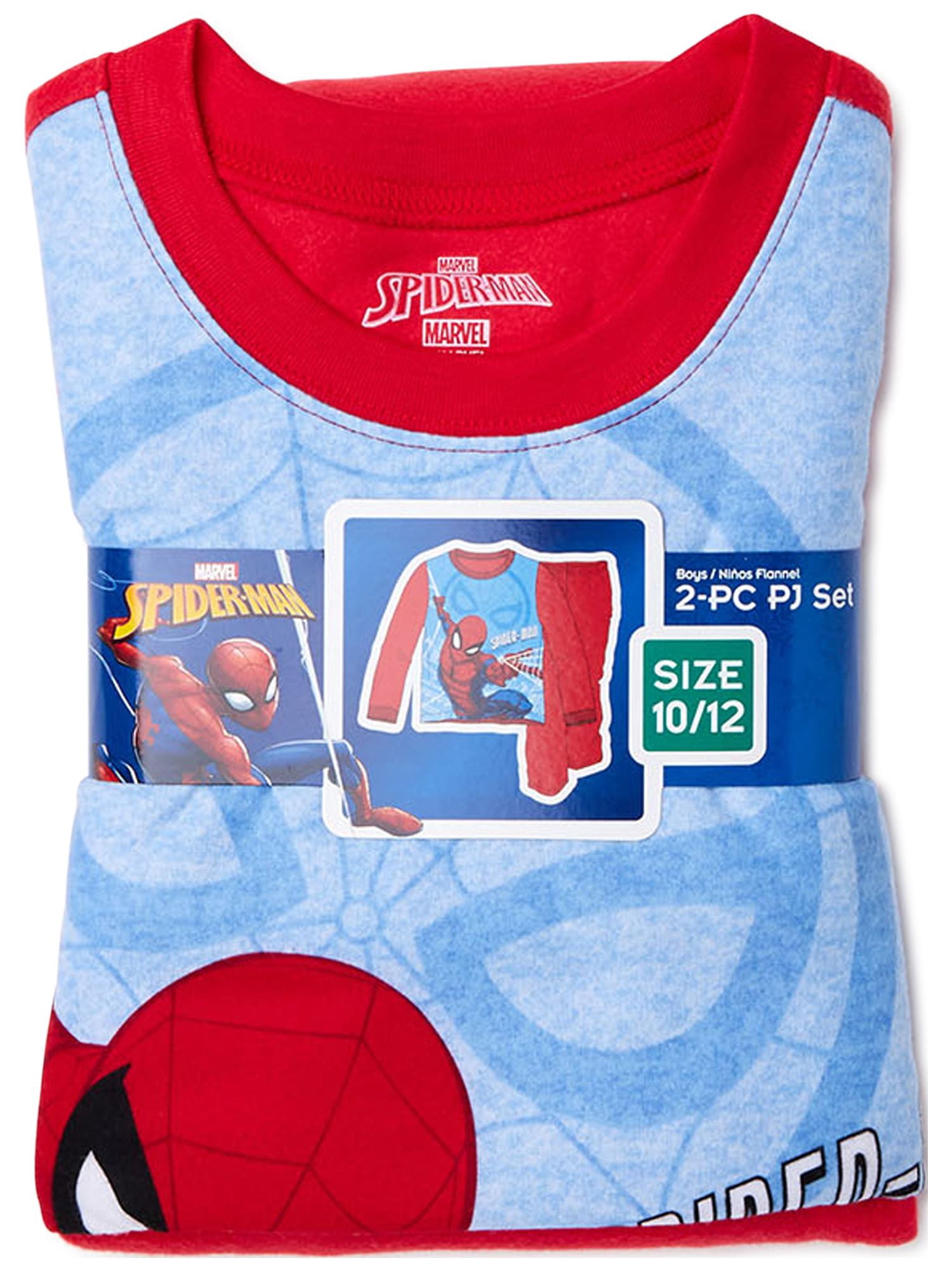 Spider-Man Boys Long Sleeve Top and Pants Pajama Sleep Set, 2-Piece, Sizes 4-12