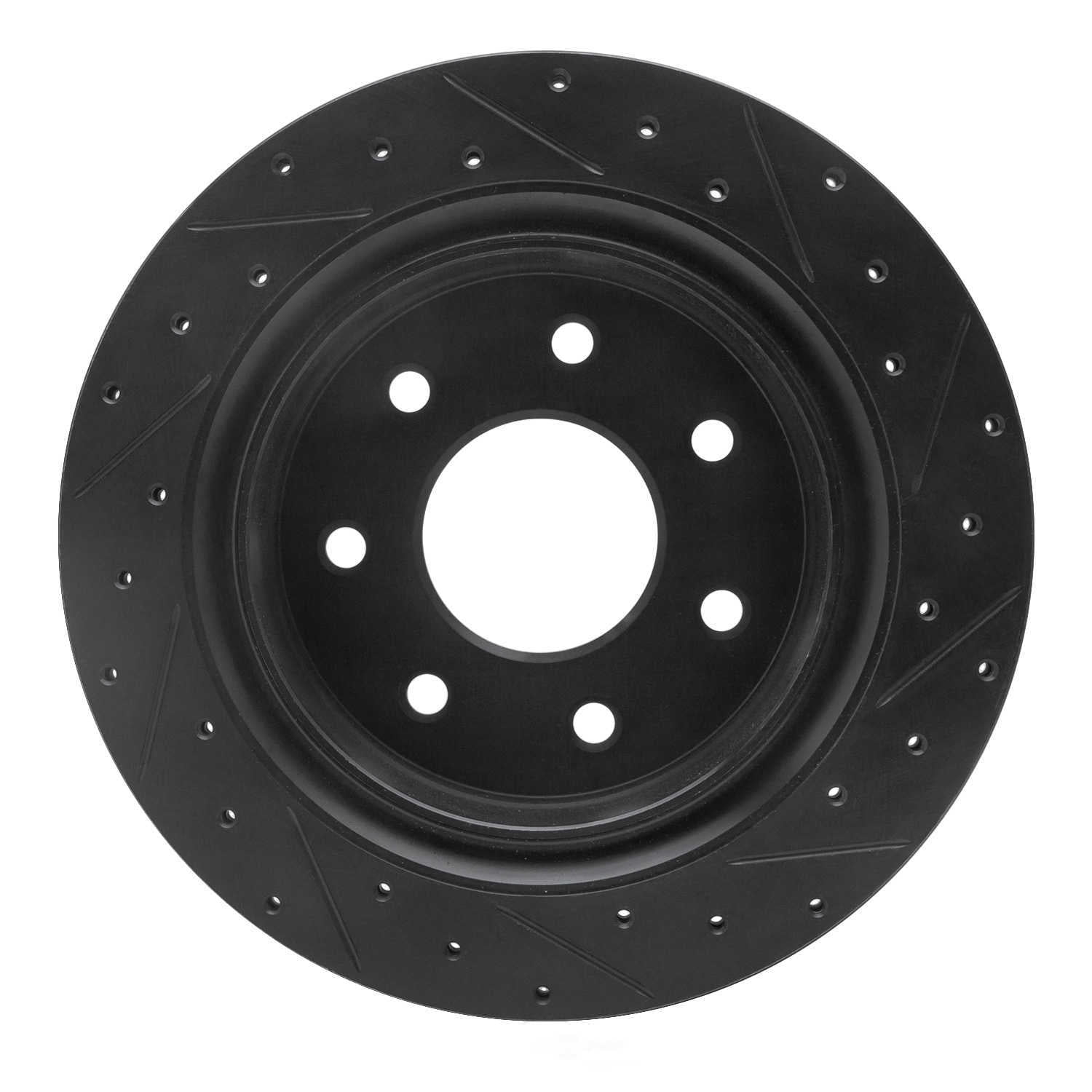 Dynamic Friction Company 633-54218L DFC Brake Rotor - Drilled And Slotted - Black