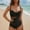 Black, variant on Bzhegqhd Womens Bathing Suits Tummy Control,Fashion Women Summer Solid Color with Chest Cushion and No Steel Support Sexy Backless Strap Bikini Swimsuit
