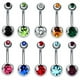 thumbnail image 2 of 10 piezas de piercings para el ombligo, piercings brillantes para el ombligo con Plata 10 piezas, 2 of 9