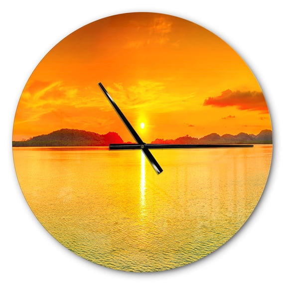 Designart 'Sunset Panorama ' Modern wall clock