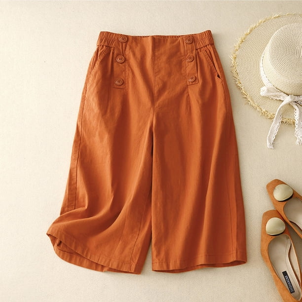 WILLBEST Pantalones Casuales elegantes para Mujer, de Cintura Alta, Ajustados, de Pierna Ancha, Recortados, para Uso Diario y Uso Diario. Extra Grande