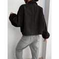 thumbnail image 2 of Mengpipi Women’s Lightweight Corduroy Shacket Button Front Short Jacket for Daily Wear S-XL, 2 of 7