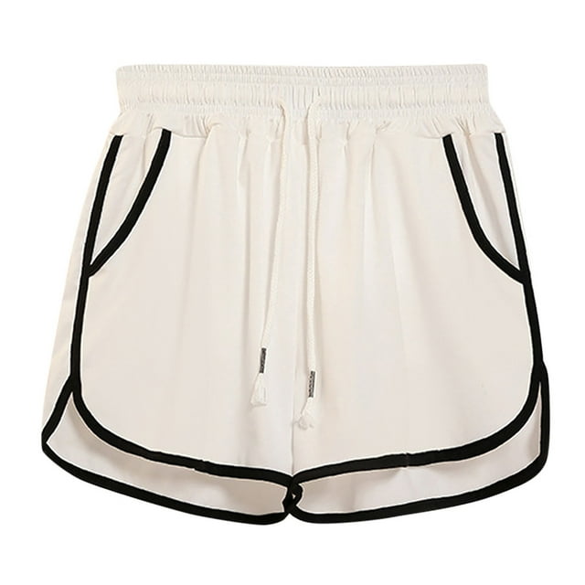 aidice Plus Size Shorts for Women Homewear Loose Elastic Waisted Drawstring Comfy Athletic Shorts with Pockets