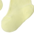 thumbnail image 6 of ITSAME Baby Girls Crew Socks Ruffle Cuff Breathable Cotton Thin Solid Color Mid-Calf Casual Socks for Infants Yellow Size 12M, 6 of 7
