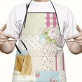 thumbnail image 2 of Pioneer Flower Floral Print Pattern Apron-Garden Aprons for Women with Pockets-Cotton Linen Waterproof Kitchen Cooking Gardening Aprons Adjustable for Kitchen,Cooking,BBQ and Salon 33x27 Inch, 2 of 7
