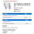 thumbnail image 2 of Spark Plug Wire Set - Compatible with 2001 - 2007 GMC Sierra 2500 HD 6.0L V8 2002 2003 2004 2005 2006, 2 of 2