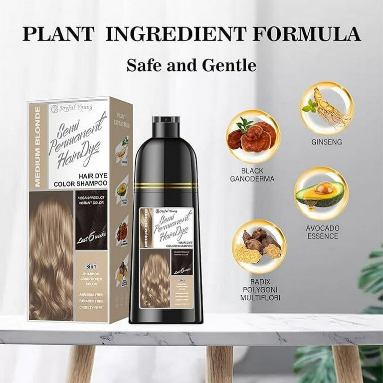 Joyful Young Hair Dye Shampoo 3-in-1 Medium Blonde Semi-Permanent