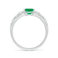 thumbnail image 2 of Angara Natural 0.66 Ct. Emerald with Diamond Classic Ring in 14K White Gold for Women (Ring Size: 3.5), 2 of 9