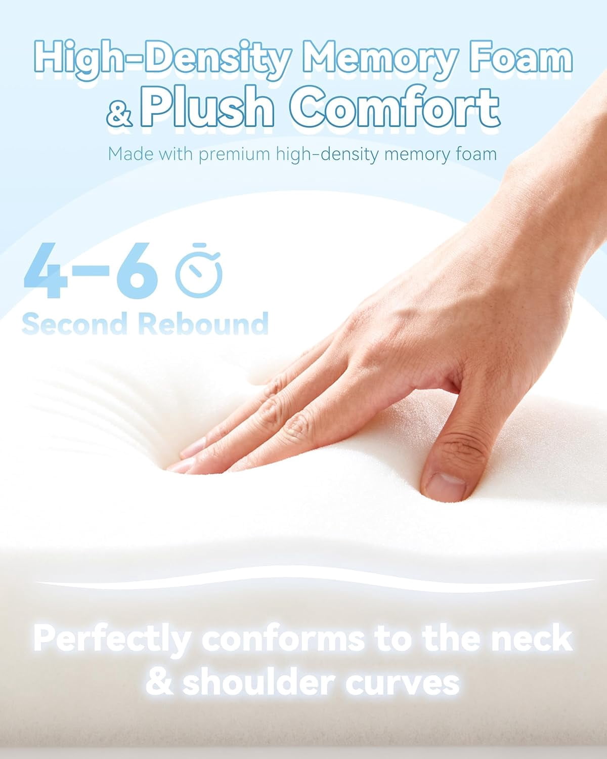 Sleep Apnea Pillow for Sleep Apnea and Snoring, Cervical Neck Support for Proper Alignment, Ergonomic Contour Memory Foam Pillow with Cooling Cover