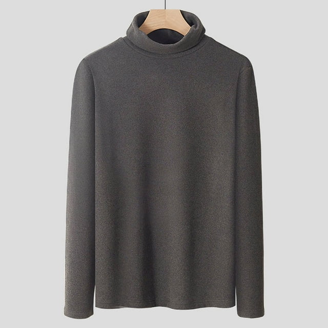 Timegard Fall Tops for Men High Neck Long Sleeve Comfy Thermal Underwear Solid Color Casual Shirts Tops