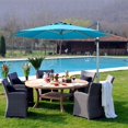 thumbnail image 1 of Costway Parasol Déporté de Patio 11 Pieds Rotation à 360 Degrés Inclinaison en Aluminium Turquoise, 1 of 10
