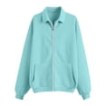 thumbnail image 4 of Zip Up Hoodies Womens 2026 Y2K Casual Long Sleeve Zipper Sweatshirts Fall Winter Comfy Track Jackets with Pockets Sky Blue M, 4 of 5