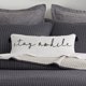 thumbnail image 2 of Levtex Home - Caden - Almohada decorativa (30 x 61 cm) - Quédate un rato - Blanco y negro, 2 of 3