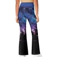 thumbnail image 2 of DISNIMO Galaxy Wolf Yoga Pants Kids Girls Flare Leggings Size 11-12 Boys Yoga Pants for Kids Boys Bell Bottoms for Kids Boy Leggings Flare Girls Bell Bottoms Leggings High Waist Flare Pants, 2 of 7