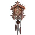 thumbnail image 1 of Cuckoo Clock Brown Yellow Wall Clock Hanging Bird Design Digital Home Decoration Christmas Gift, 1 of 5