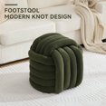 thumbnail image 6 of Timbernest Small Ottoman Foot Rest, Modern Stylish Chenille Foot Stool, Knot Design Makeup Stool, Green, 6 of 8