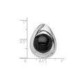 thumbnail image 2 of Sterling Silver Polished Black Onyx Teardrop Slide Pendant Necklace (18 inches) for Women, 2 of 5