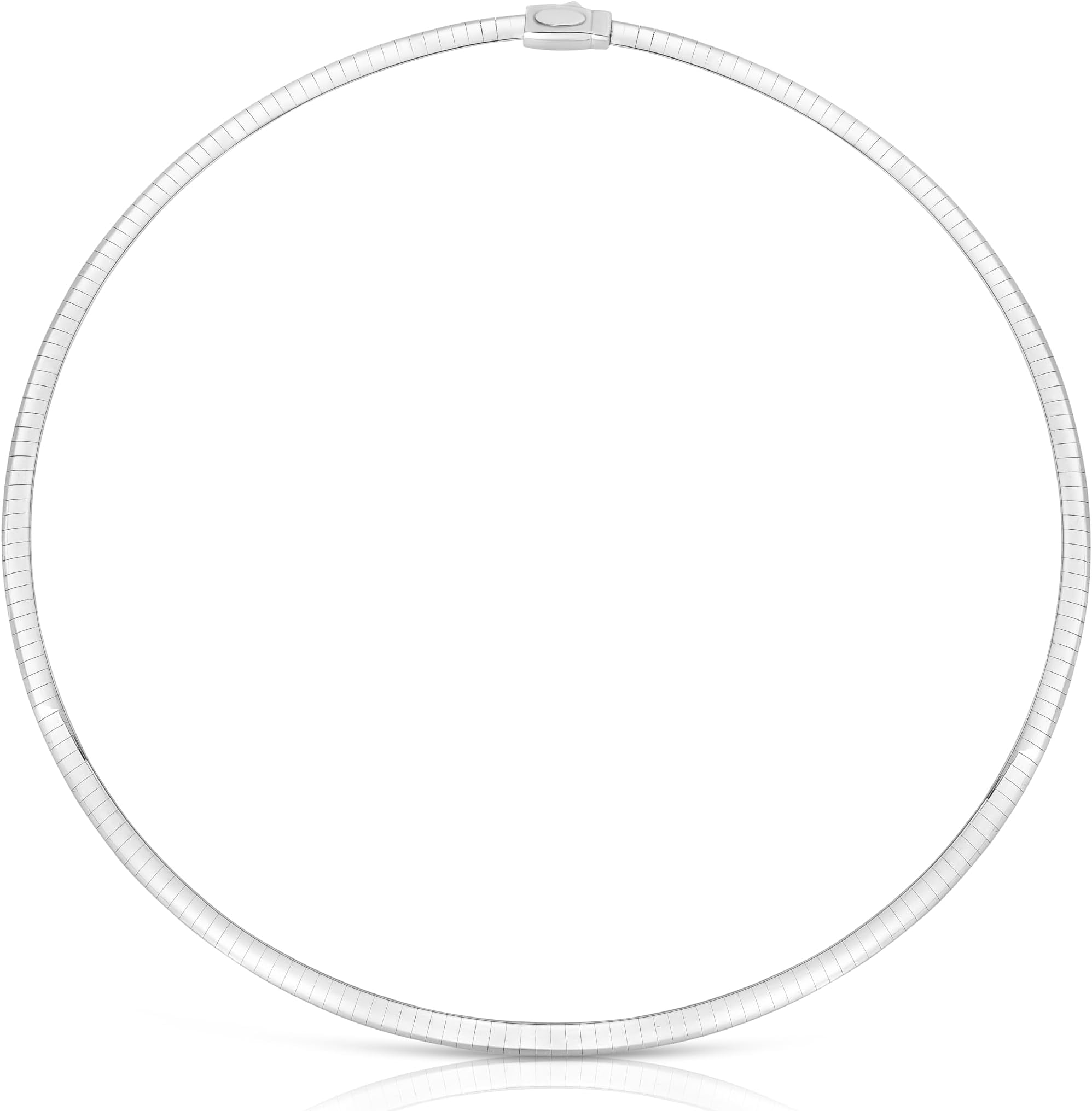 Floreo 14k White Gold 4mm Classic Omega Chain Necklace