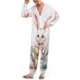 thumbnail image 5 of Cute Easter Rabbit Unisex Adult Onesie Pajamas with Pockets for Women Men Hooded Loungewear, 5 of 8