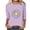 Purple, variant on GERsome Womens Casual Crew Neck 3/4 Sleeve Floral Print Tops Blouses Loose Lightweight Clothes