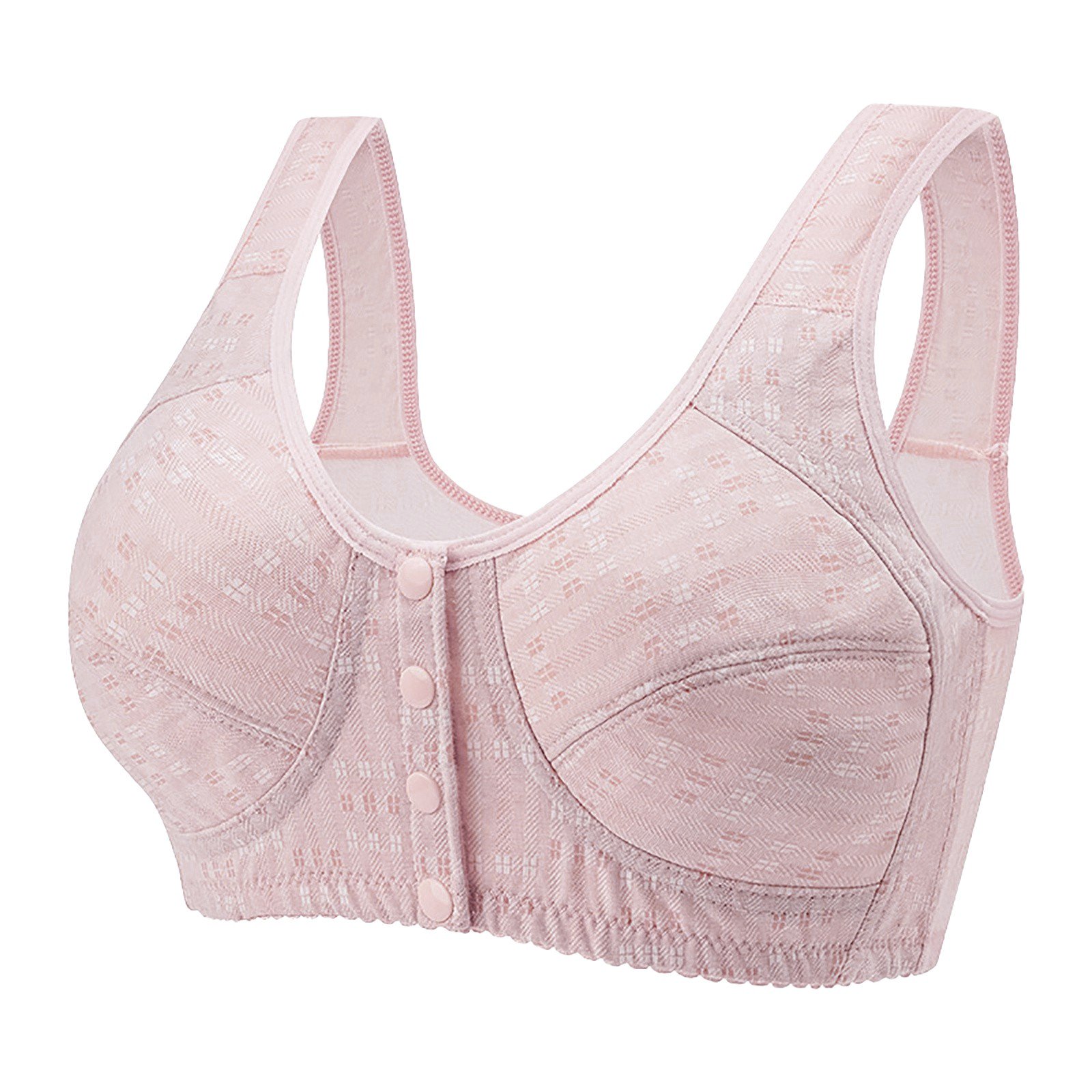 Women's Plus Size Front Buckle Bra Thin Elderly Vest Style Push Up Comfortable Underwire Maternity Nursing Daily Wear Soft Blend Breathable Adjustable Straps Seamless Smoothing Supportive Full