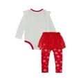 thumbnail image 2 of Joyful Moments Newborn Girls Hey Santa Bodysuit and Tutu Legging, 2-Piece Set, Sizes 0/3M-24M, 2 of 12