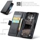 thumbnail image 4 of Funda tipo cartera para iPhone 16 Pro Max con tarjetero, función atril, bloqueo RFID, cierre magnético, funda protectora de piel sintética a prueba de golpes para iPhone 16 Pro Max, 4 of 8