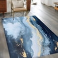 thumbnail image 2 of 3'x5' Area Rugs, Navy Blue Ombre Marble Indoor Outdoor Area Rug for Living Room Bedroom, Modern Abstract Ink Painting Washable Bathroom Rugs Kitchen Floor Carpet Mats Home Decor Aesthetic, 2 of 8