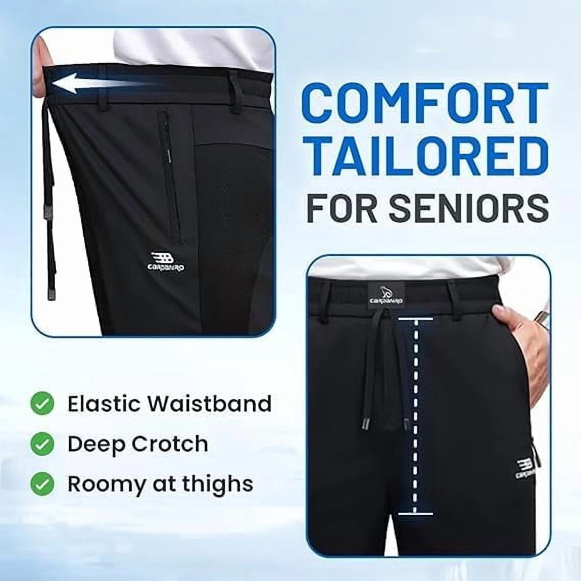 Ice Silk Mesh Panel Casual Pants, Comfort for Man Over 55, Stretch Breathable Quick Drying Pant with Pockets