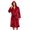 Wine, variant on Men Hooded Fleece Robe Thermal Warm Belted Sleeprobe Loose Cozy Nightwear Pajamas Robe