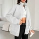 thumbnail image 3 of HongQid Women's Zip up Sweatshirt Collared Neck Long Sleeve Loose Casual Lightweight Jacket with Pockets, 3 of 3
