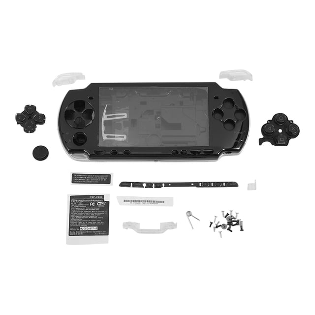 Kit de piezas de reparación de cubierta rígida de consola de juegos protectora de repuesto para SONY PSP 2000 negro
