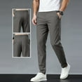 thumbnail image 2 of DDAPJ pyju Mens Pants Casual Dress Trousers Elastic Waist Comfy Slim Leg Pants with Pockets Gray XL, 2 of 9