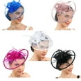 thumbnail image 5 of RUISINERY Elegant Feathered Tulle Cocktails Hat Fascinator For Women Elegant Party Headpiece With Netting Detail for Bride, 5 of 7