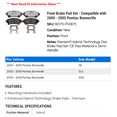 thumbnail image 2 of Front Brake Pad Set - Compatible with 2000 - 2005 Pontiac Bonneville 2001 2002 2003 2004, 2 of 2