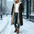 thumbnail image 5 of MexChoioe Mens Long Sherpa Lined Hooded Coat Full Zip Warm Thick Outerwear Fall Winter Casual Jacket for Mens, 5 of 5