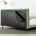 thumbnail image 2 of Zinus Taylor 38" Velvet Upholstered Platform Bed Frame with Split Headboard, Latte, Queen, 2 of 10