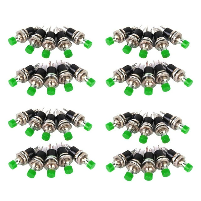 4x 10 interruptores de bocina con botón pulsador momentáneo (encendidos) para modelismo ferroviario Hobby Zulema Pulsador momentáneo verde