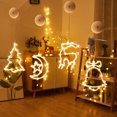 thumbnail image 4 of Luz LED colgante para ventana navideña con ventosa, estrellas, copos de nieve, campana, decoración para escaparate de tienda, ambiente de vidrio, escena de Nochebuena, 4 of 5
