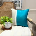 thumbnail image 4 of The HomeCentric Decorative Turquoise Pack of 2, 18"x18" (45x45 cm) Pillow Covers, Silk & Linen Patchwork & Colorblock Throw Pillows For Sofa, Solid Color Modern Style Easter - Turquoise Silkastic, 4 of 10
