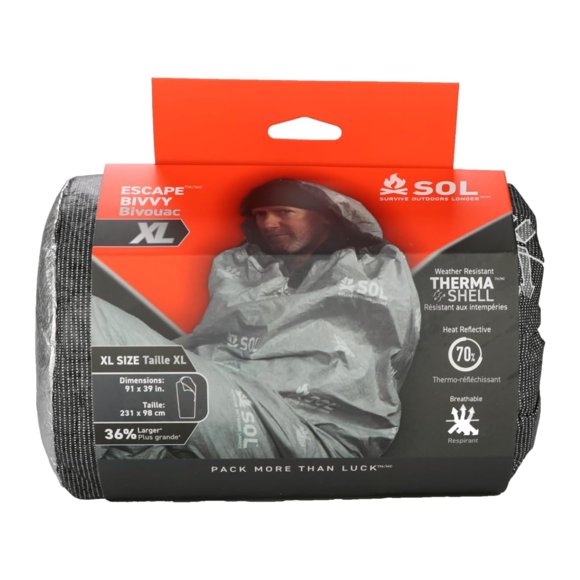 Bivvy S.O.L. Survive Outdoors Longer Escape XL con capucha gris