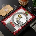 thumbnail image 7 of Placemat Christmas Poinsettia Pine Plaid Set of 4/6pcs Kitchen Coffee Accessories Coasters Home Dining Table r Linen Mats, 7 of 7