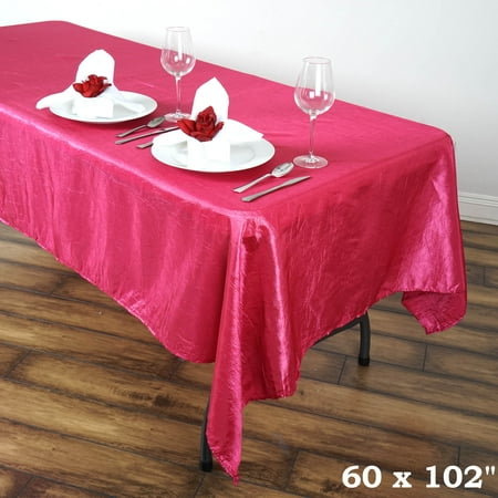 

BalsaCircle 60 x 102 Crinkle Crinkled Crushed Taffeta Rectangular Tablecloth Fuchsia
